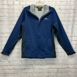 Golite Gamut Hooded Jacket Men’s M Blue/Navy Waterproof Light Weight Full Zip